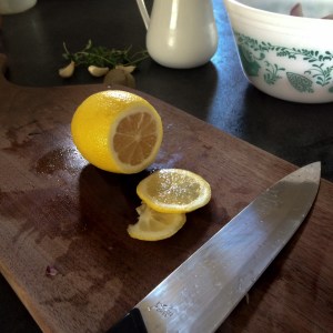cutting lemon