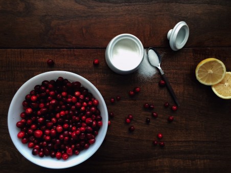 cranberry sauce prep