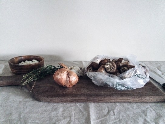 mushroom galette prep